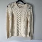 Rebecca Taylor  white merino wool cable knit sweater size‎ small Photo 2
