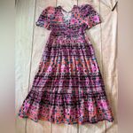 Rhode Woman’s Size Small Maxi Dress Purple Black Blue Geometric Photo 0