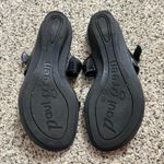 Paul Green  Wedge Sandal Size 5.5 Black Patent Leather Slip On Slide Photo 2