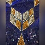 Vintage night vogue cocktail blouse silk size medium Blue Photo 5