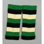 Green Black Tan Striped Knit Leg Warmers 💚🖤✨ Size none Photo 2