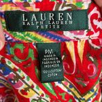 Ralph Lauren Lauren Women's Vintage Red Paisley Button Down Top Size PM Photo 6