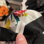 Stunning silk floral scarf black trim 21”x21” square head neck bag butterflies Photo 9