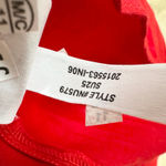 Madewell Textured V Neck Midi Dress Festival Red A Line Linen Cotton Medium NWT Photo 13