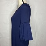 Lilly Pulitzer  LINDELL Sz Small Navy Viscose Stretch Shirt Dress Bubble Sleeves Photo 4