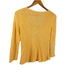 Eileen Fisher ‎ Italian Yarn V-Neck Sweater Small Petite Fall Yellow Linen Blend Photo 3