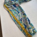 Lilly Pulitzer blouse long sleeve rounded neckline to V cutout watercolor Sz SM Photo 5
