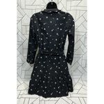 Free Assembly Belted Tiered Dress Pockets Long Sleeve Star Print Black Small Photo 2