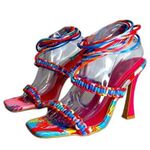 Cape Robbin  ladies colorful ankle tie high heels size 9 colorful cute Photo 0