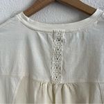 Anthropologie TINY Elevated Tee T-Shirt Eyelet Lace Cream Neutral Small Photo 5