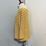 Old Navy  Women Mustard and White Striped Long‎ Sleeve Relaxed Sweater Size L Photo 3