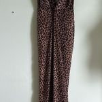 Jonathan Simkhai Leopard Print Tie Back Jumpsuit Size Medium Black Photo 5