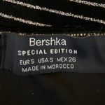Bershka Velvet Velour Black Glitter Striped Sleeveless Bandeau Tube Top Size S Photo 4