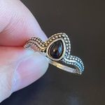 Onyx Black silver plated ring size 8 Photo 6