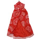 Andres Otalora Dress Womens 2 Orange Selva Midi Sarong Halter Tie Neck Resort Photo 1