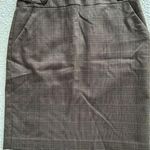 Van Heusen Skirt Brown Plaid Knee Length Pencil Lined Slit Size 4 Photo 0