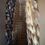 Vintage Woven Straw Tote Structured Boxy Market Bag Leather Handles Tan Photo 6