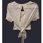 SheIn White Lace Crop Top Photo 1