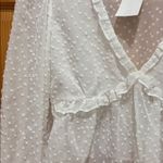 Divided H&M  Size Small White Sheer Bohemian Style Top New With Tags Photo 2