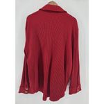 J.Crew J.‎ Crew Waffle Knit Shacket Womens Size 2X Red Cotton Snap Shirt Jacket Photo 3