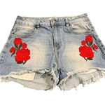 Urban Heritage  high rise red roses embroidered shorts Jeans size 9 Photo 0