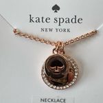 Kate Spade NWOT Spot The Spade Pave Charm Pendant Necklace in Rose Gold Photo 0