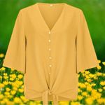 Dark mustard yellow adorable top! New Size M Photo 2
