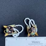 Vintage Style Egyptian Cat Earrings – Bold Statement with Faux Pearl Beads new‎ Photo 2