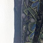 Soft Silk Blend Floral Velour Velvet Fringe Trim Scarf, One Size Photo 2