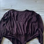 EXPRESS Deep Purple Wrap Bodysuit Photo 3