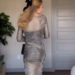 Miss Lola Long Black Sparkle Dress Photo 3