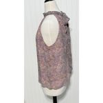 Ramy Brook Lula Paisley Print Sleeveless Keyhole Tie Back Top Blouse Pink Large Photo 10
