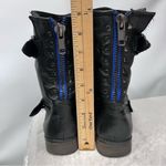Steve Madden  Temmpt Black Leather Mid Rise Boots 8M moto back zipper Photo 4