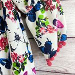 America & Beyond Womens Floral Butterfly Print Tassel String Hem Dress Sz S Blue Photo 2