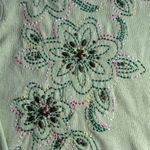 Vintage Floral Embroidered Green Blouse Size XL Photo 2