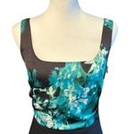T Tahari T. Tahari Floral Dress with Bright Green Side Zipper Sz 4 Photo 5