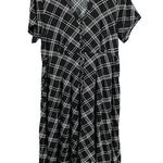 Torrid  Dress Womens Black Plaid Short Sleeve VNeck Button Front Size 1X Photo 0