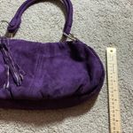Y2K Purple Suede Hobo Handbag Mirror Charm Shoulder Bag Photo 5