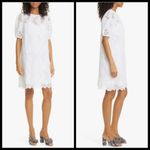 💕Samsøe Samsøe💕 Juni Eyelet Lace Shift Dress ~ Bright White Medium Photo 3