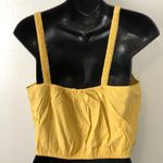 American Eagle gold yellow floral embroidered cropped tank top small NWT Photo 1