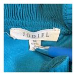 JODIFL  Pleated Ruffle Bubble‎ Sleeve Teal Blue Blouse Women Size Medium Photo 8