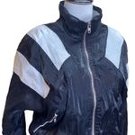 Lavon Vintage 80's Drawstring Zip Jacket Windbreak Black Size M Photo 1