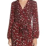 ALC Frank A.L.C. Red & Black Leopard Print Silk Mini Wrap Dress Size 4 Photo 13