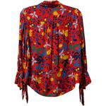 Anthropologie Maeve Blithe Button Down Fruit Floral Red / Blue Colorful Bows 4 Photo 2