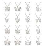 Letter E Initial Butterfly Necklace Silver Photo 1