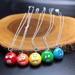 Handmade Orange M&M Necklace Photo 1