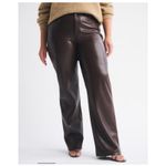 Abercrombie & Fitch The ‘90s Straight Ultra High Rise Vegan Leather Pants size 4 Photo 14