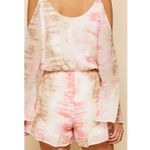 Andree by Unit NWT Tie Dye Romper Cold Shoulder Bell Sleeve Ruffle Hem Sz Lg Photo 1