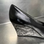 Aerosoles  Plum Tree Black Leather Wedge Pumps - Size 8 1/2 - GUC Photo 7
