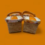 Franco Sarto Floral Block Heel Slide Sandals Orange Multicolor Size 10M Photo 4